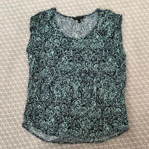 Banana Republic Women's Paisley Print Top - Blue and Green